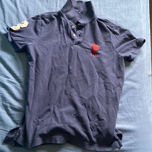 Blue and red U.S Polo assassin short sleeve button up shirt men’s small - Picture 1 of 1